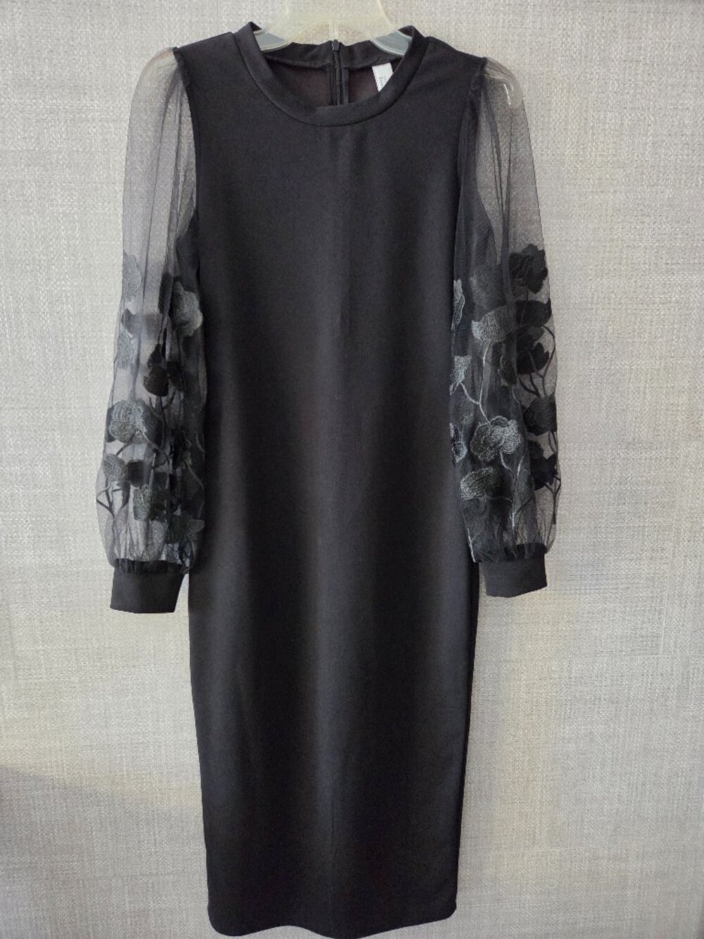 SW black midi dress with balloon sleeve size S.